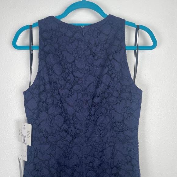 NWT Maggy London Navy Valentine Midi Dress with 3-d floral appliques Sz. 6 - Picture 10 of 13